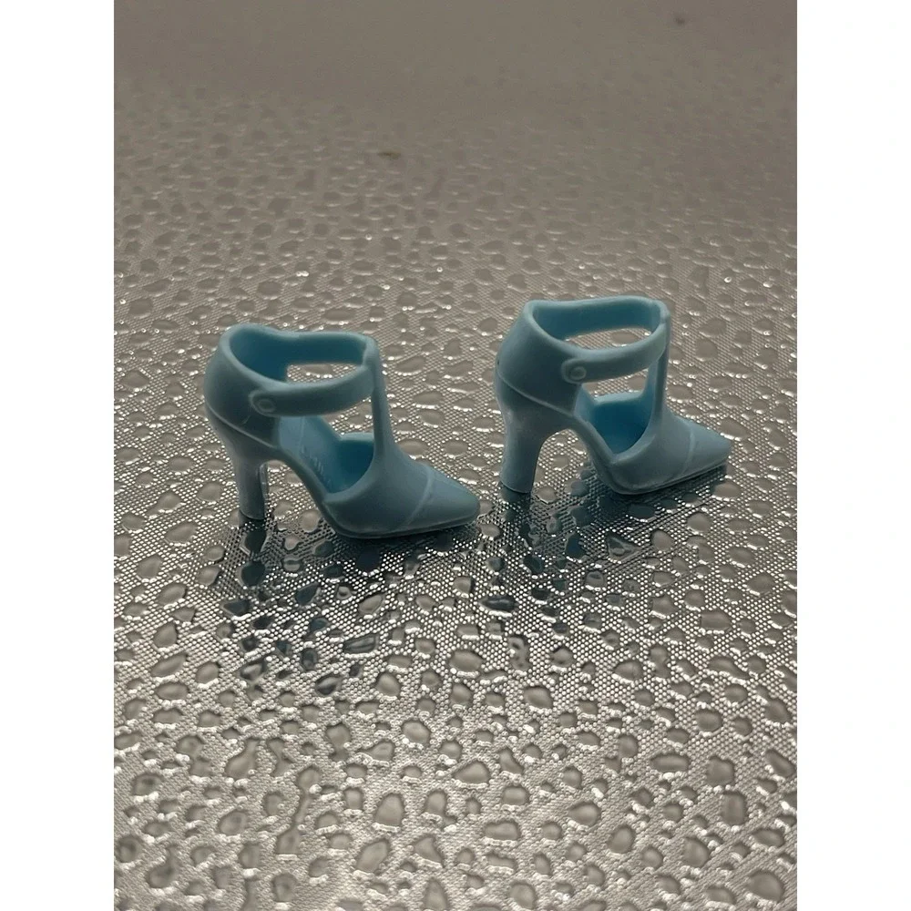 Barbie Closed Pointed‎ Toe Light Baby Blue T-Strap High Heels Pumps Shoes